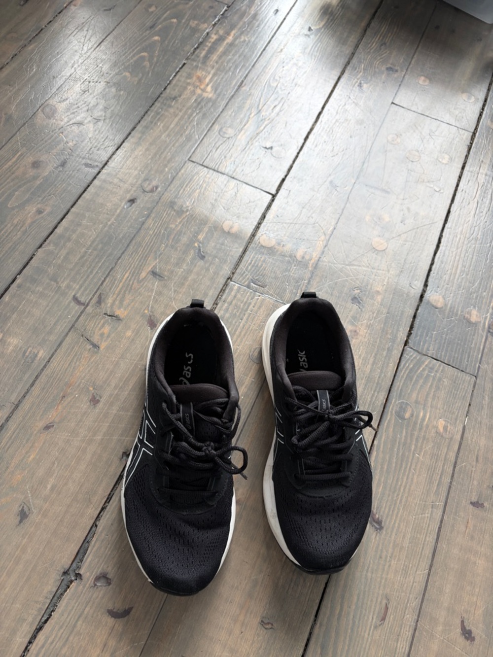 Asics Black and White Running Shoes